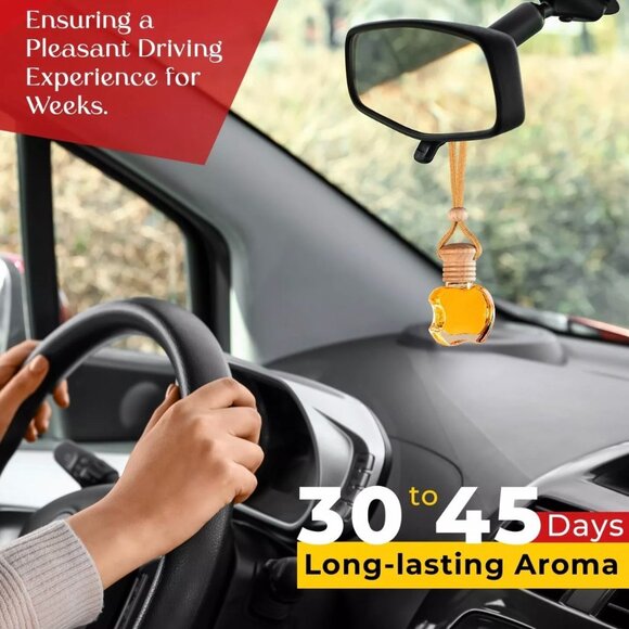 set of 2 Car Air Freshener Caribbean Scent Wooden Lid  10ml Long-Lasting Aroma - Picture 5 of 8